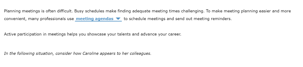 Solved Planning Meetings Is Often Difficult. Busy Schedules 