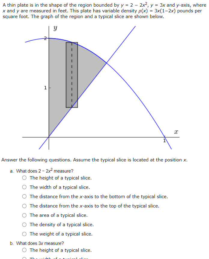 Solved A thin plate is in the shape of the region bounded by | Chegg.com