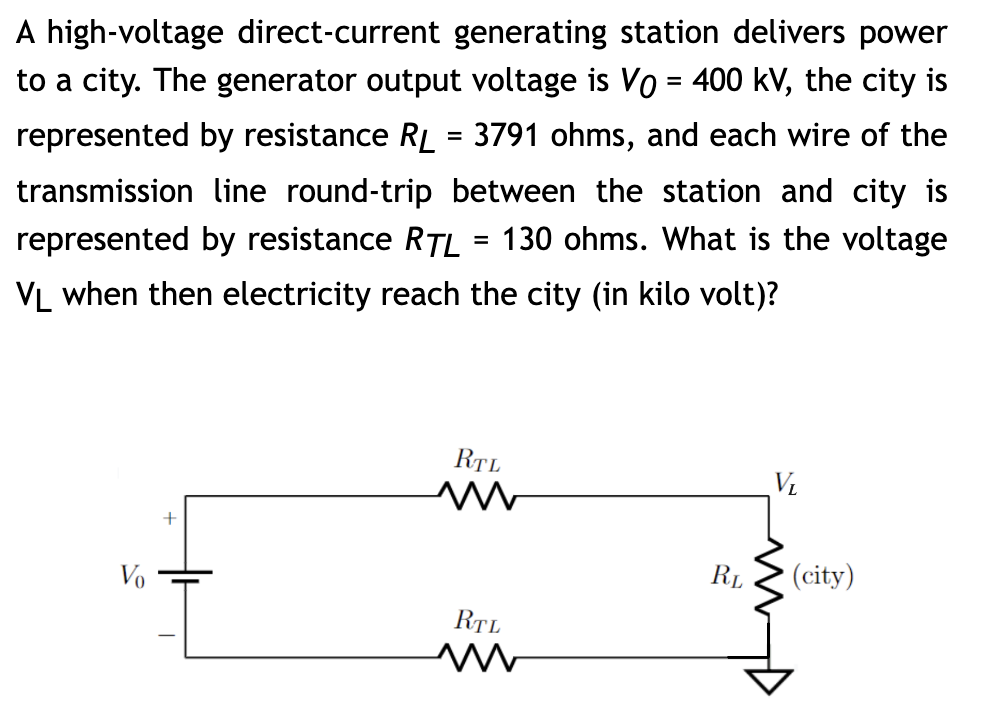 Solved A highvoltage directcurrent generating station