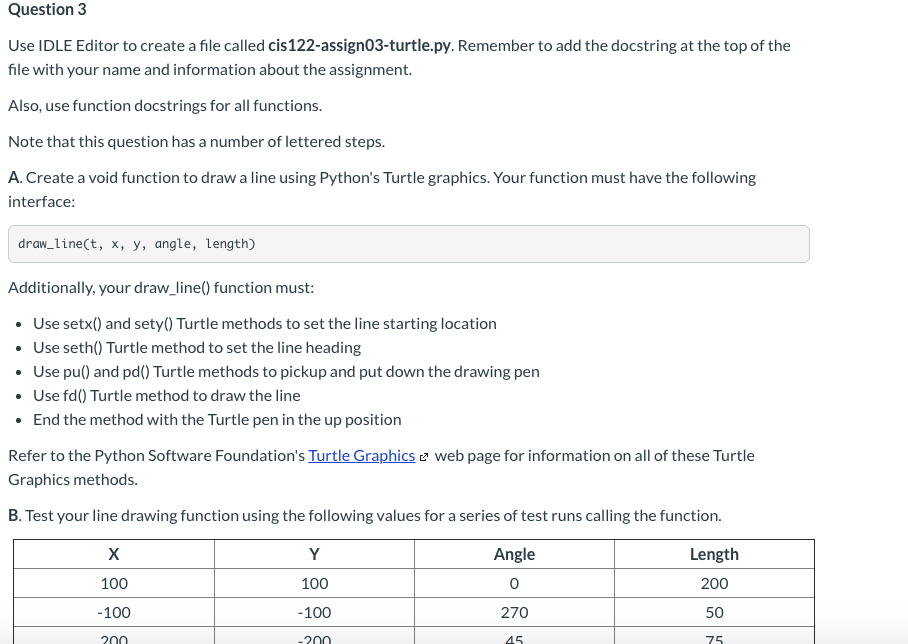 Question 3 Use IDLE Editor to create a file called | Chegg.com