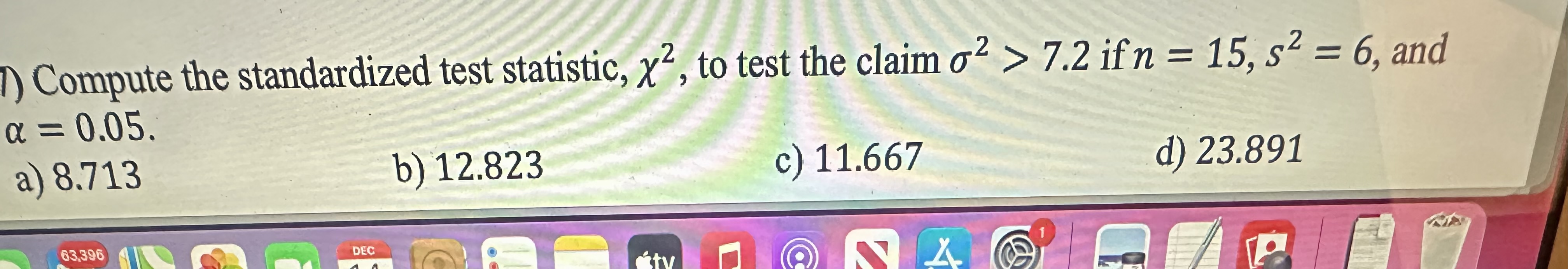 Solved Compute the standardized test statistic, χ2, to test | Chegg.com