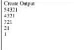 Solved Create Output 54321 4321 121 21 | Chegg.com