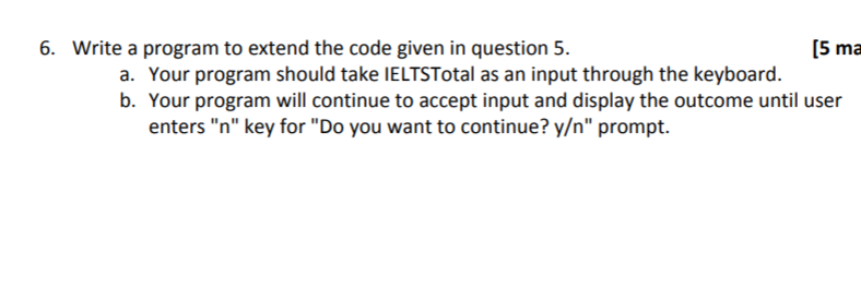 Solved 6. Write a program to extend the code given in | Chegg.com