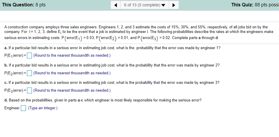 Solved This Question: 8 pts 6 of 13 (5 complete) This Quiz: | Chegg.com