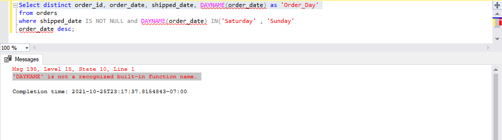Solved Select distinct order_id, order_date, shipped_date, | Chegg.com