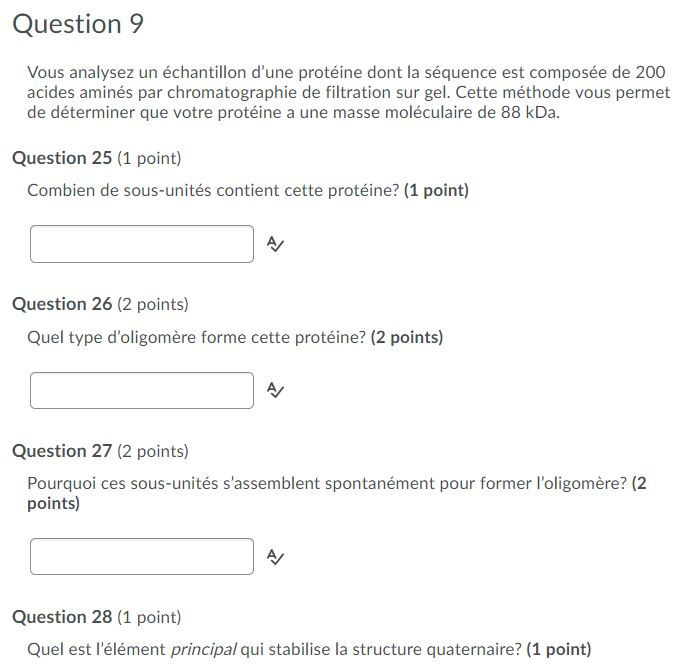 Solved Question 9 You are analyzing a sample of a protein | Chegg.com