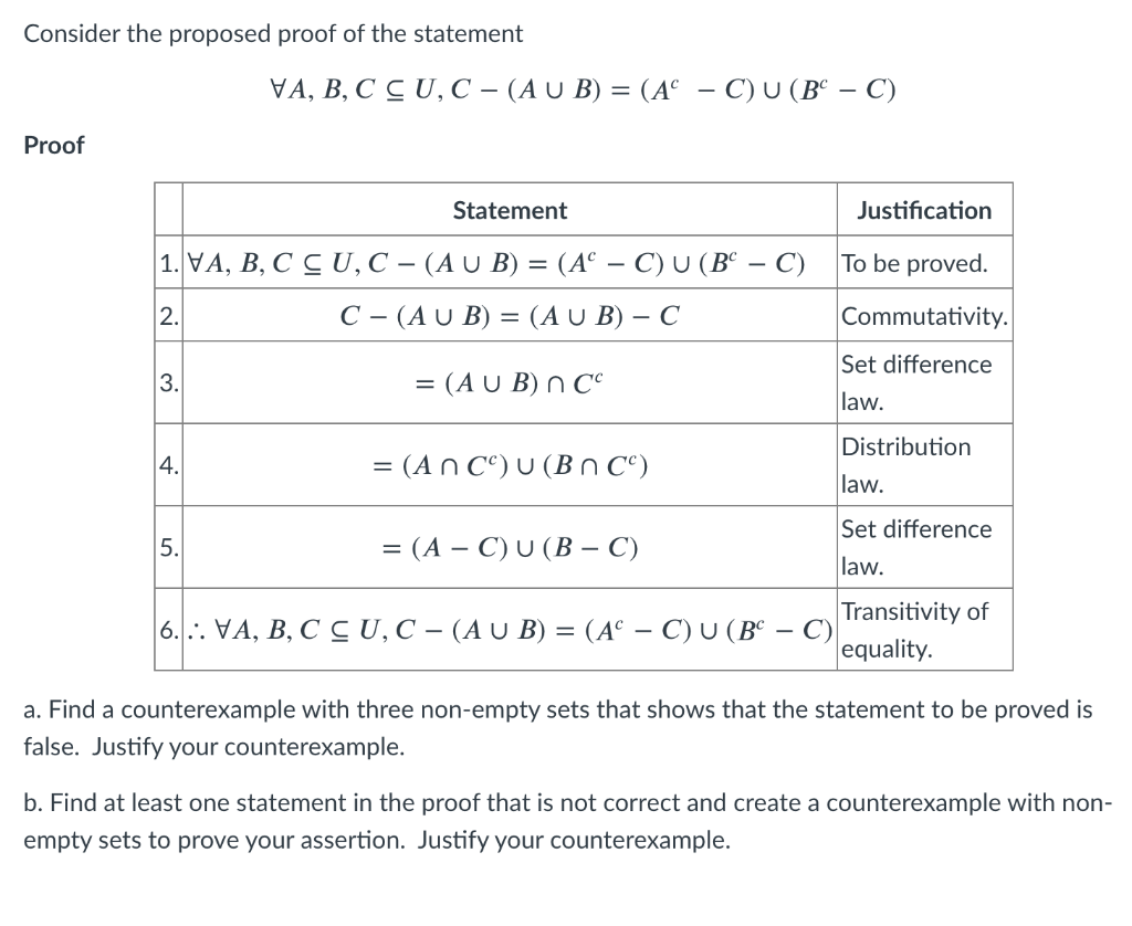 Solved Consider The Proposed Proof Of The Statement VA, B, C | Chegg.com