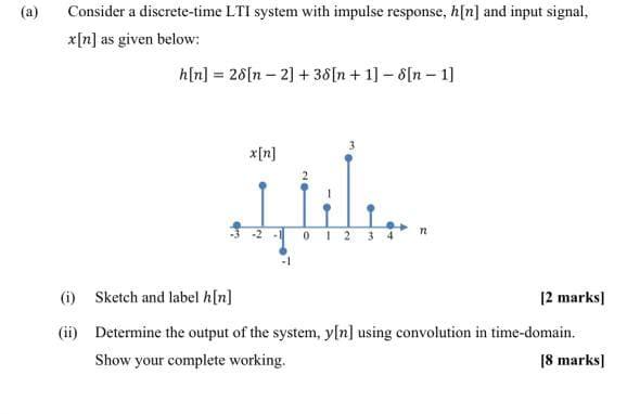 Solved (a) Consider a discrete-time LTI system with impulse | Chegg.com