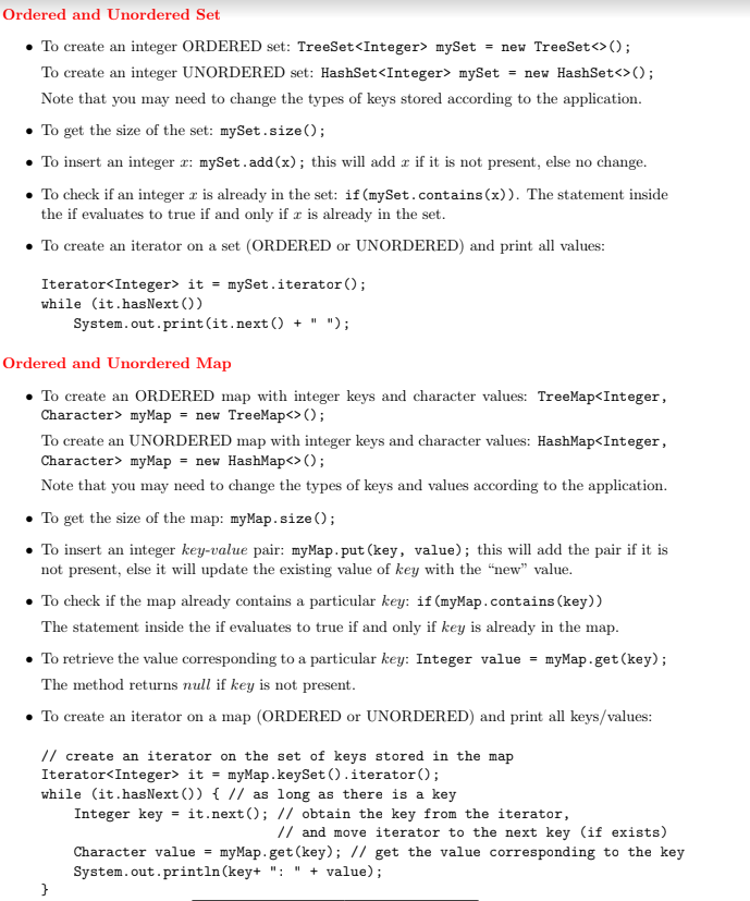 Solved Ordered and Unordered Set • To create an integer | Chegg.com