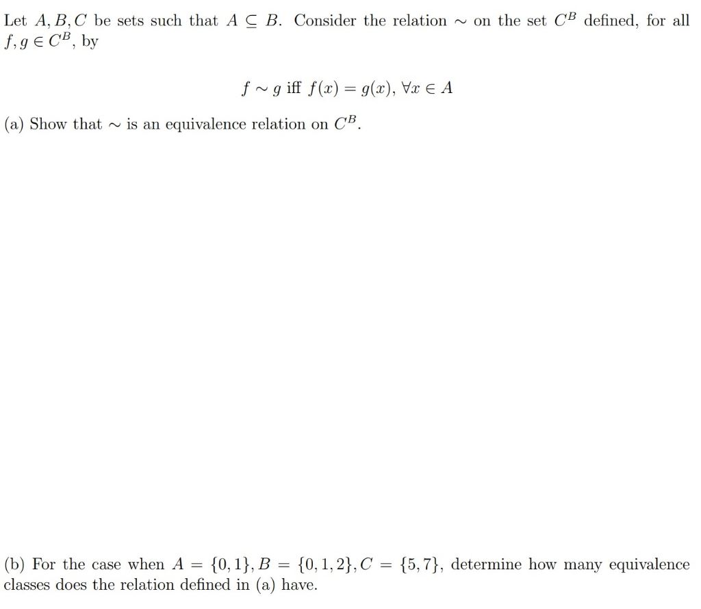 Solved Let A, B, C be sets such that A C B. Consider the | Chegg.com