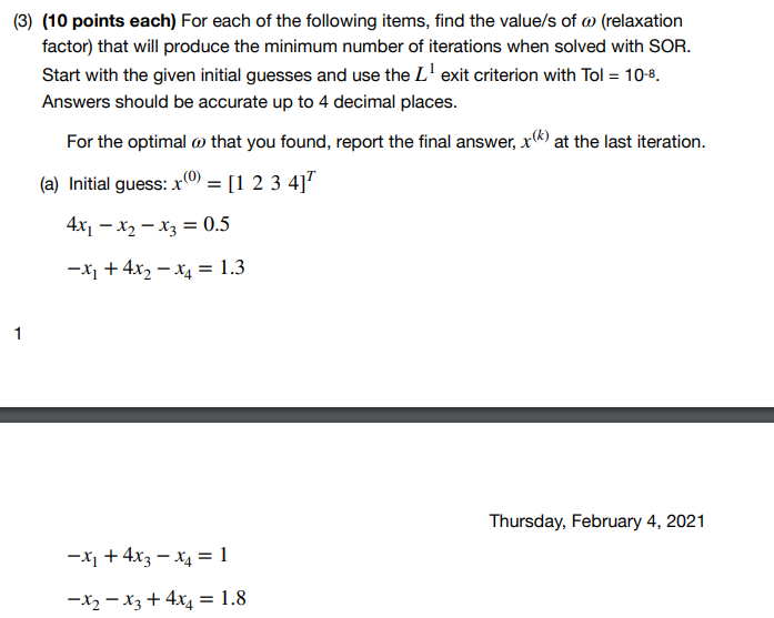 Solved 3 10 Points Each For Each Of The Following Ite Chegg Com