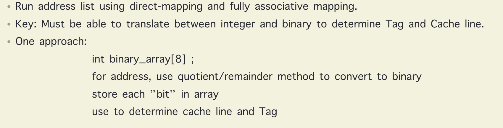Assembly Caching Code Example In programming language C: Simulate a simple caching | Chegg.com