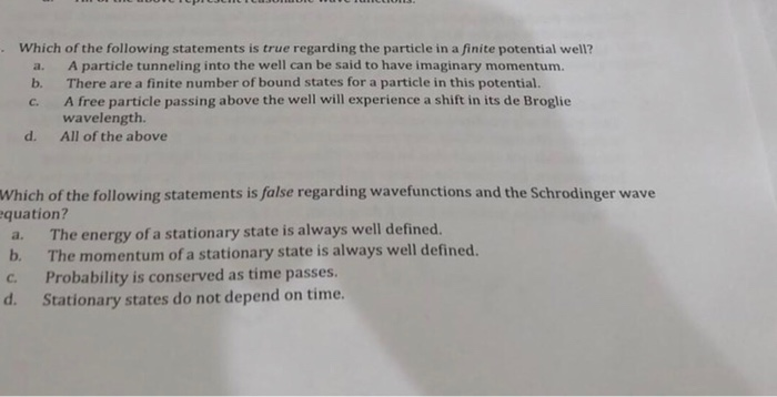 Solved Which of the following statements is true regarding | Chegg.com