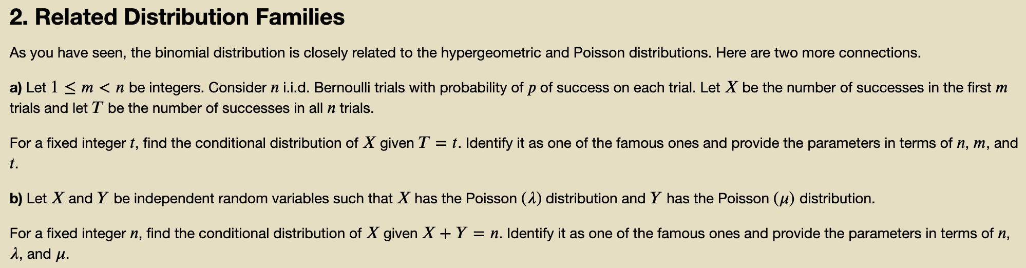 Solved 2. Related Distribution Families As you have seen, | Chegg.com