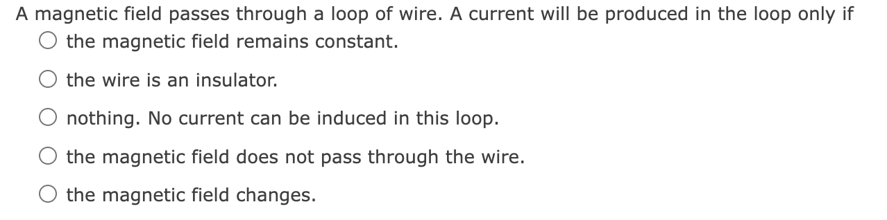 Solved A magnetic field passes through a loop of wire. A | Chegg.com