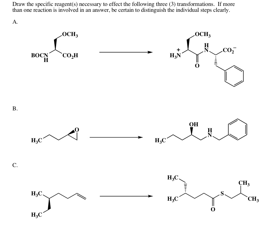 Solved Draw the specific reagent(s) necessary to effect the | Chegg.com