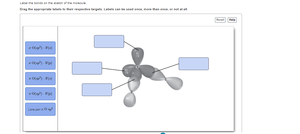 Solved Label the bonds on the sketch of the molecule. Drag | Chegg.com