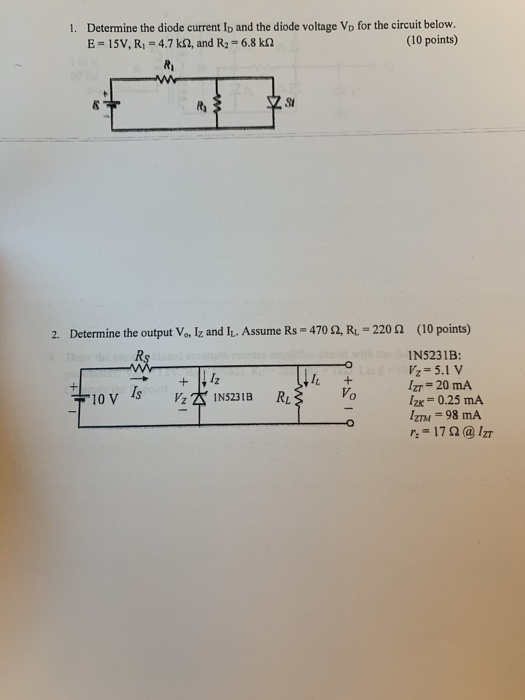Solved Determine the diode current Ip and the diode voltage | Chegg.com