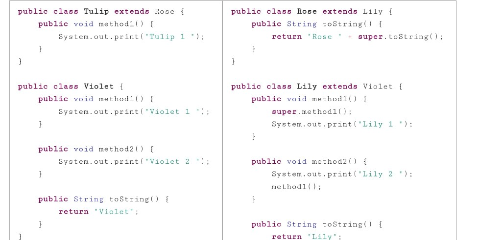 Solved public class Tulip extends Rose { public void | Chegg.com
