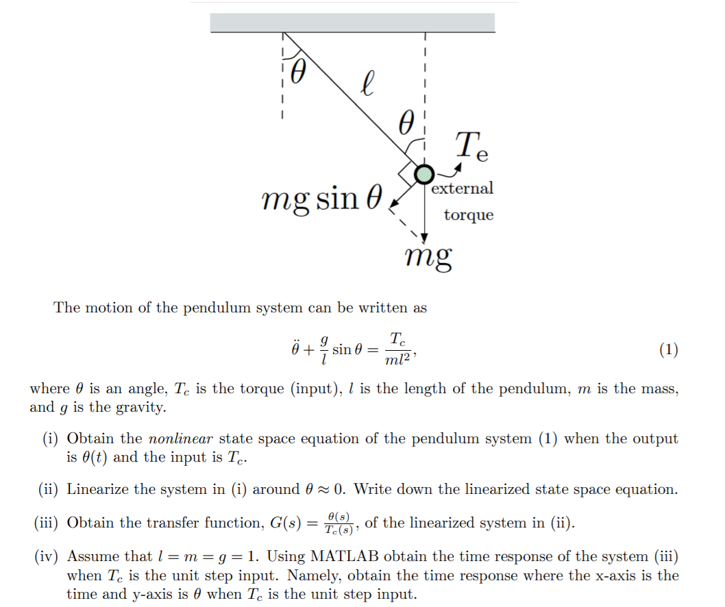 Solved O L Te External Mg Sin E Torque Mg The Motion Of T Chegg Com