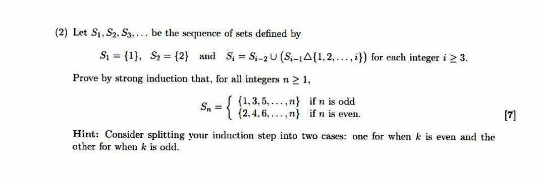 Solved (2) Let S1, S2, S3, ... be the sequence of sets | Chegg.com