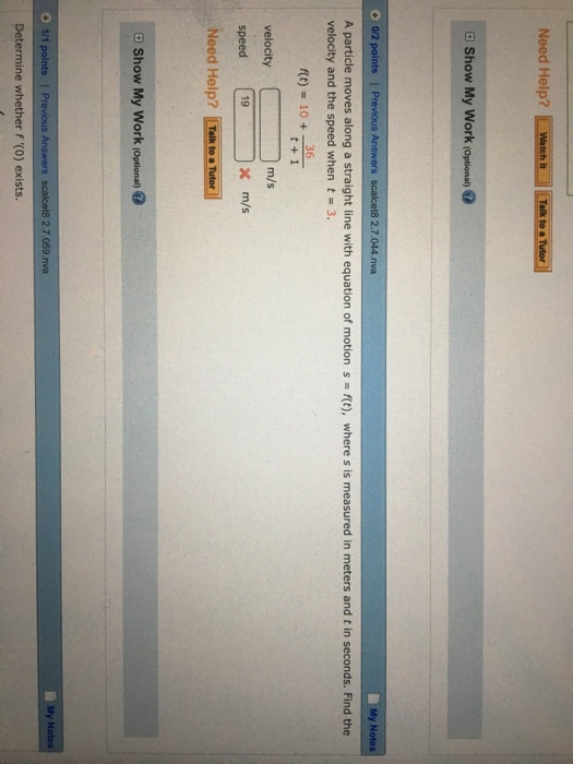 Solved A particle moves along a straight line with equation