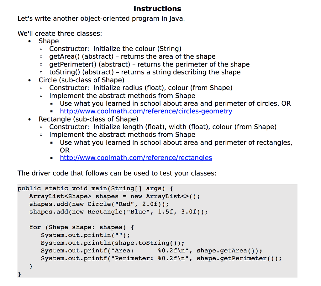 Solved Instructions Let's write another object-oriented | Chegg.com