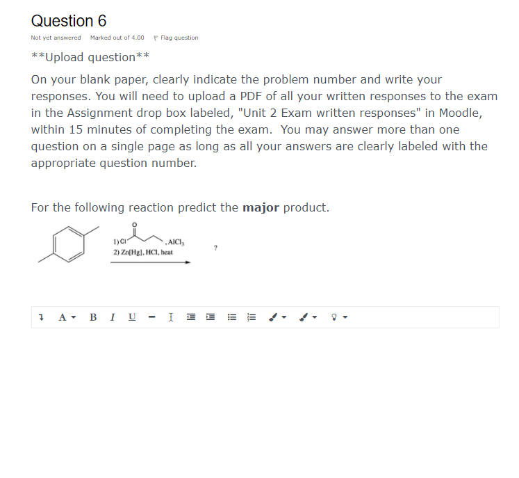 Solved Question 6 Not yet answered Marked out of 4.00 P Flag | Chegg.com
