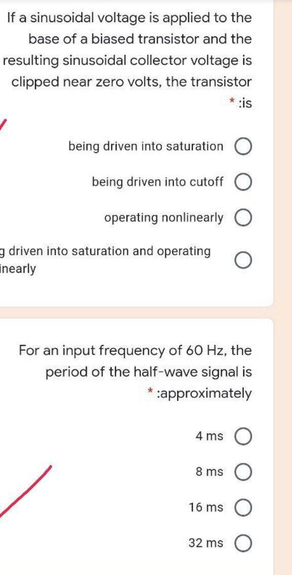 Solved If a sinusoidal voltage is applied to the base of a | Chegg.com