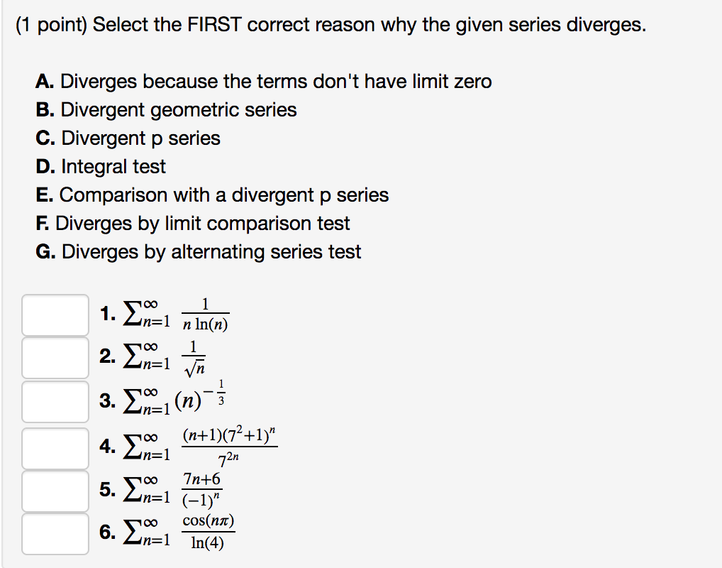 Solved 1 Point Select The First Correct Reason Why The Chegg Com