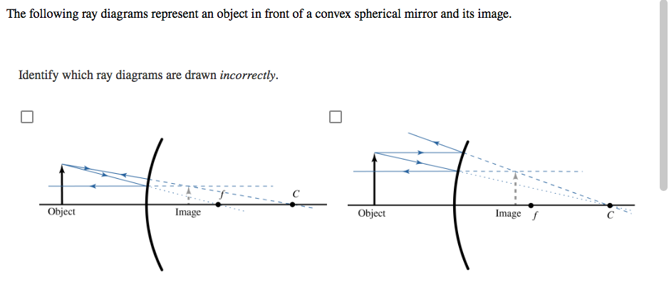 Solved The following ray diagrams represent an object in | Chegg.com