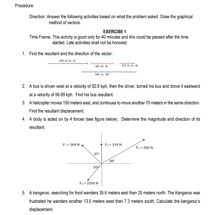 Solved Procedure: Direction: Answer the following activities | Chegg.com