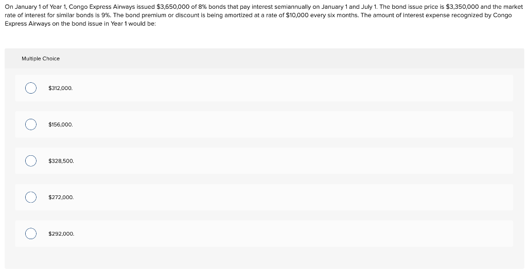 Solved On January 1 of Year 1, Congo Express Airways issued
