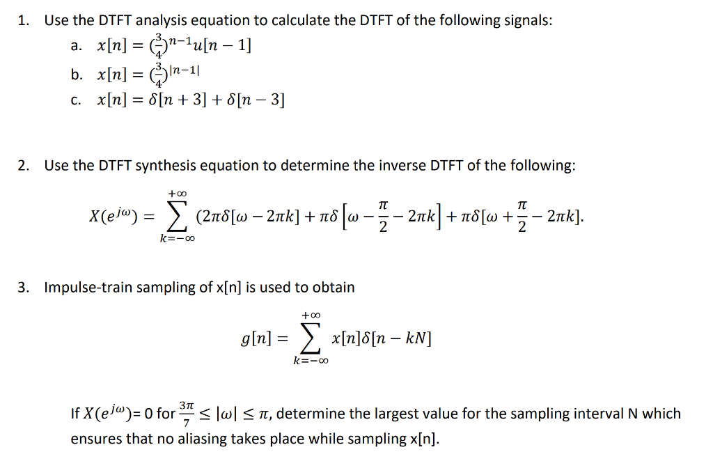 analysis and synthesis equation of dtft