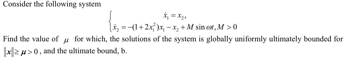Consider the following system | Chegg.com