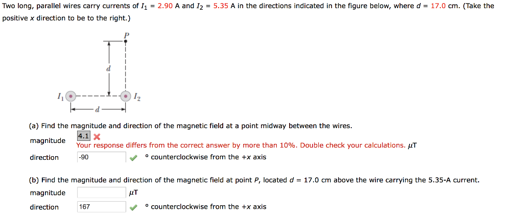 Solved Two long, parallel wires carry currents of 11 = 2.90 | Chegg.com