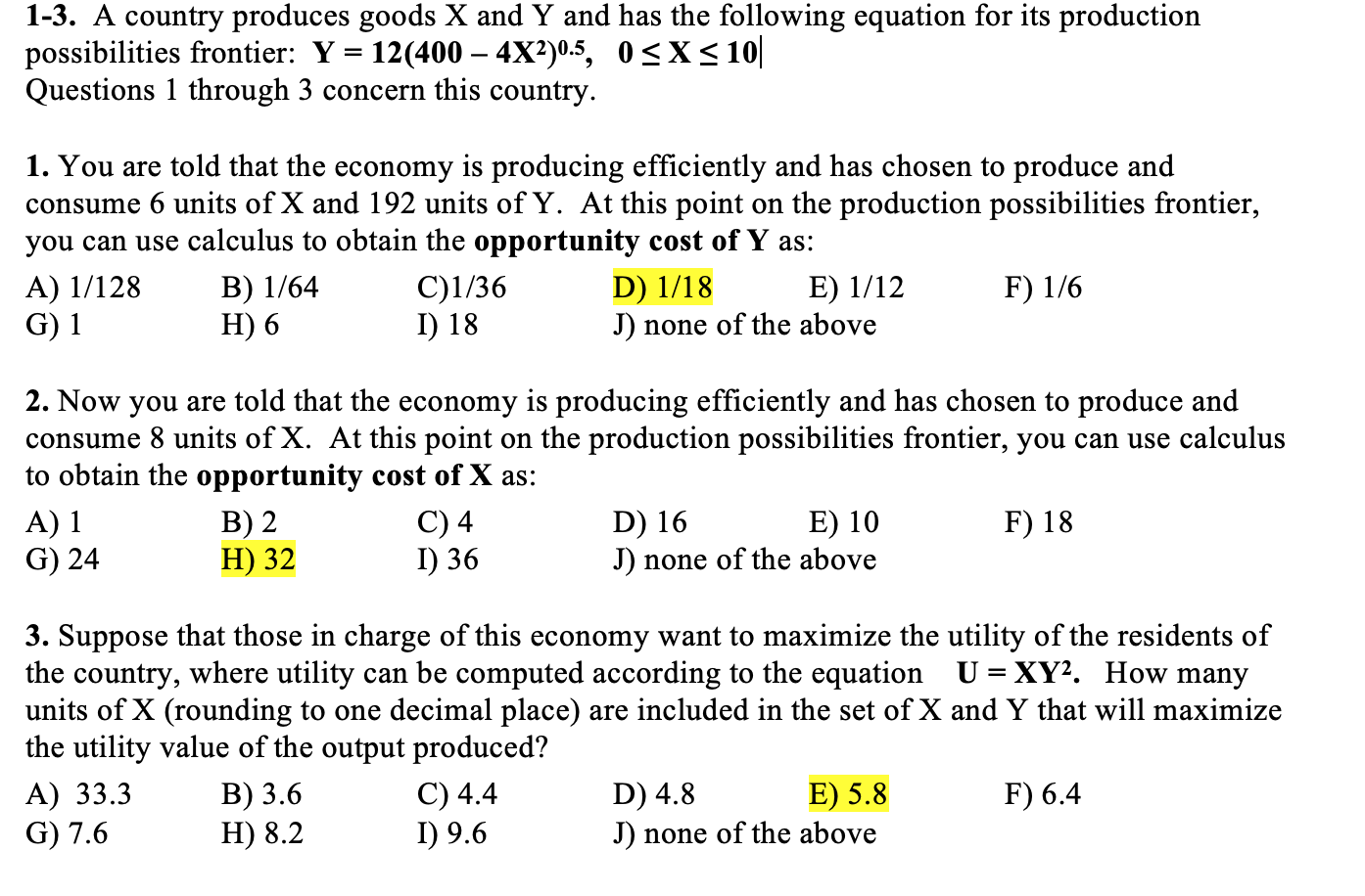 Solved 1 3 A Country Produces Goods X And Y And Has The Chegg Com