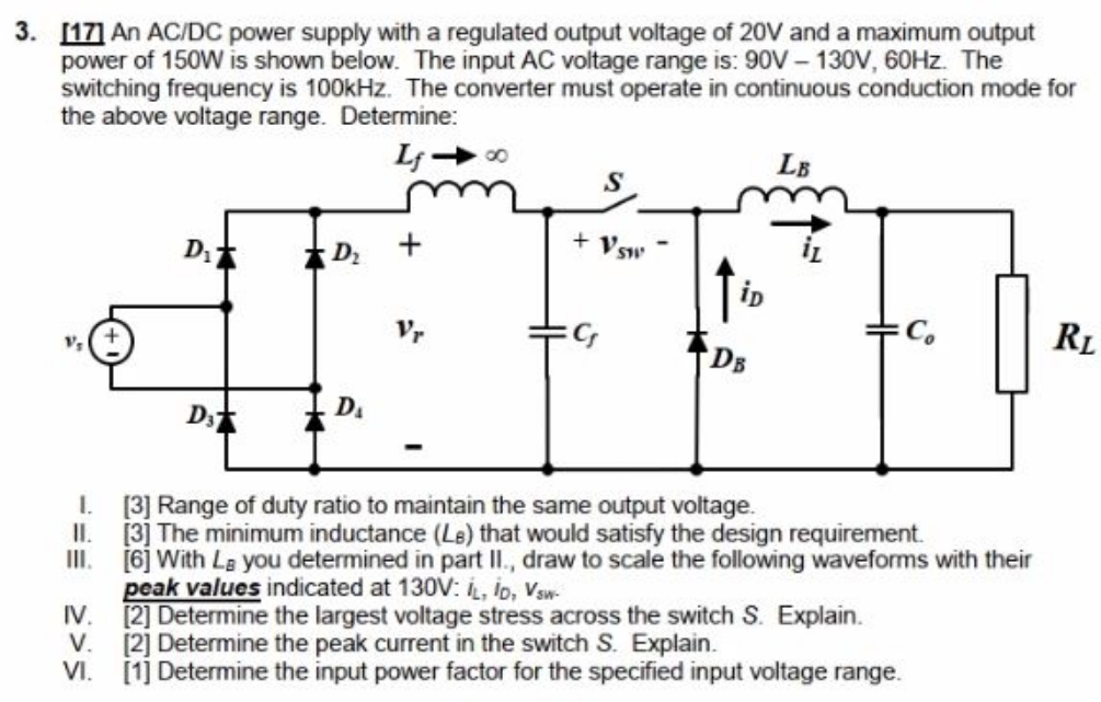 Solved [17] An AC/DC Power Supply With A Regulated Output | Chegg.com