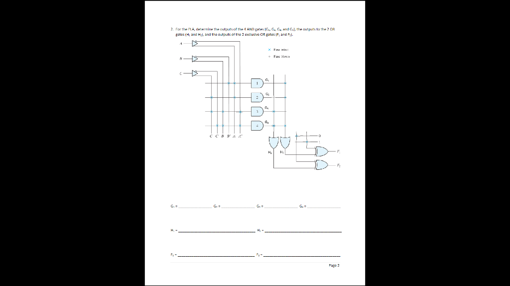 Solved gates (H1 and H2l1 and the outpute of the 2 exiluslue | Chegg.com
