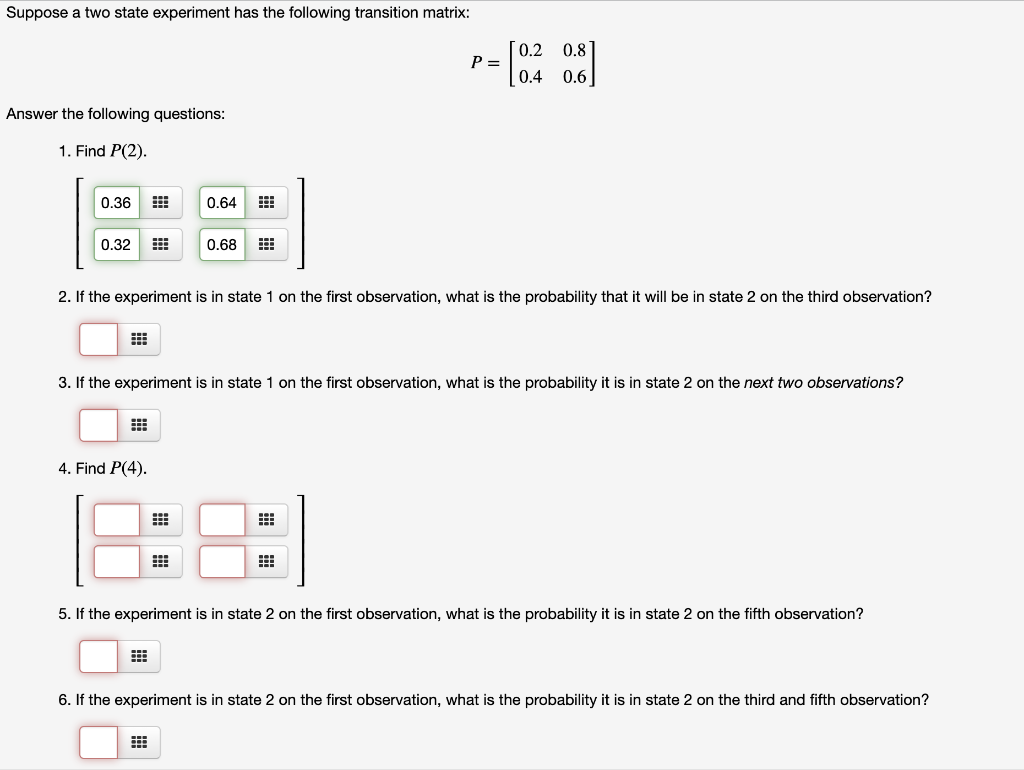 Solved Suppose A Two State Experiment Has The Following | Chegg.com