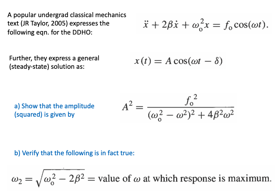 Solved A Popular Undergrad Classical Mechanics Text Jr T Chegg Com