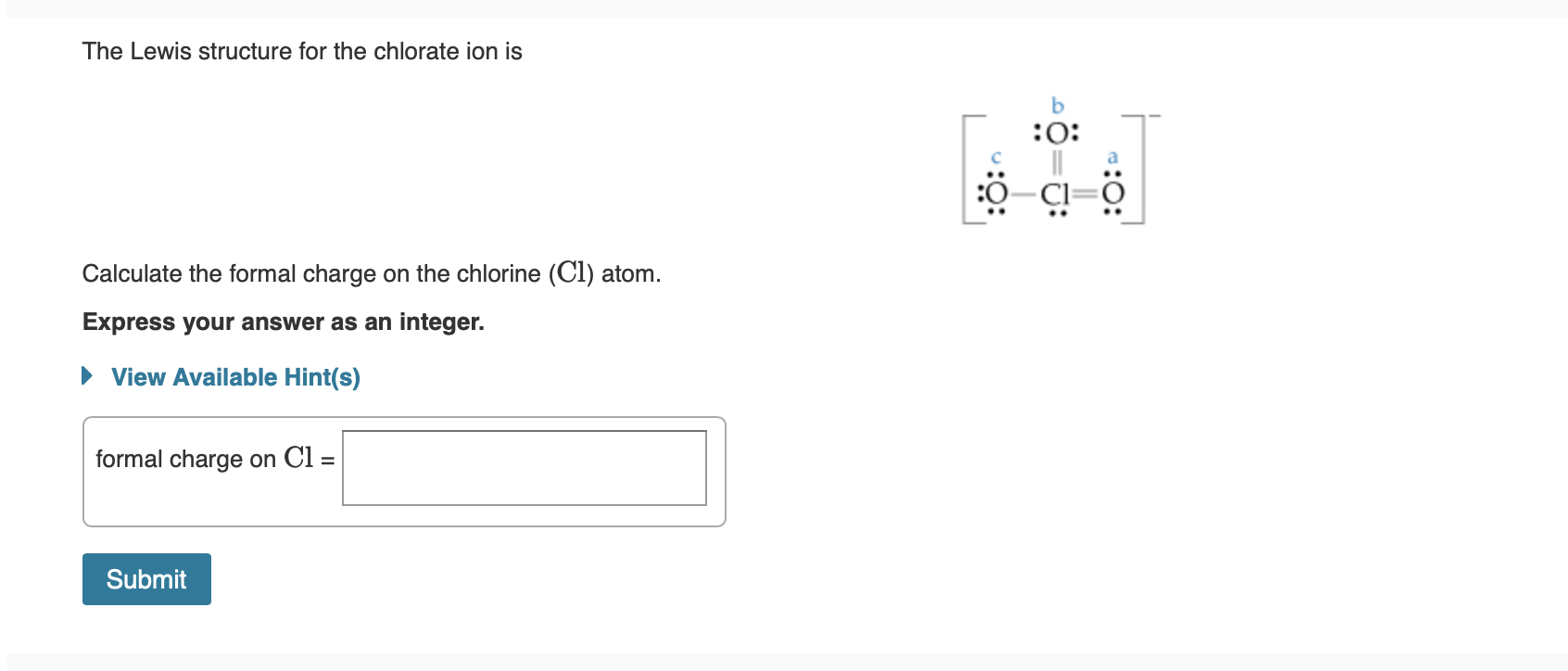 chlorate ion lewis structure