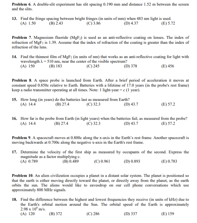 Solved Problem 6. A double-slit experiment has slit spacing 