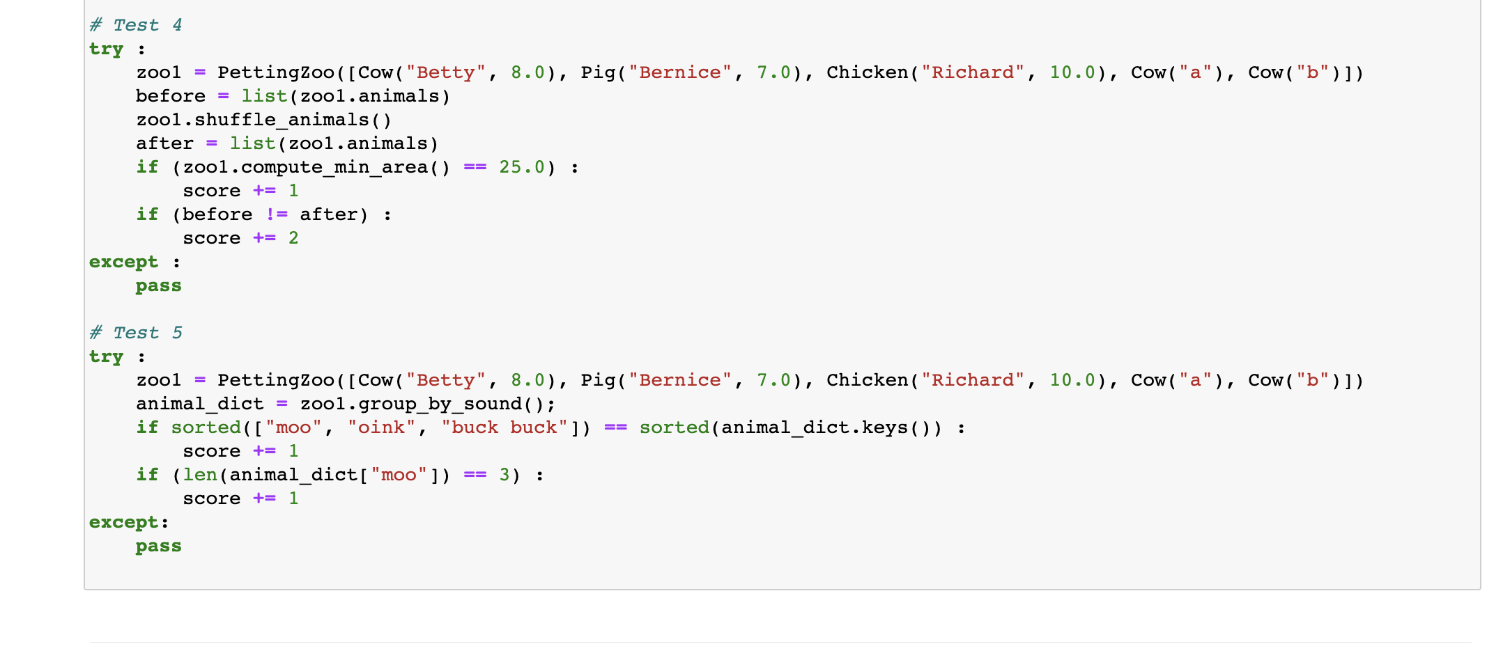 Exercise 2: A Petting Zoo In this exercise you will | Chegg.com