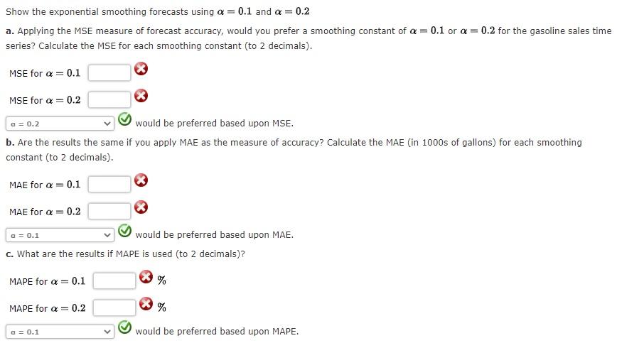 Solved Consider the following gasoline time series data. | Chegg.com