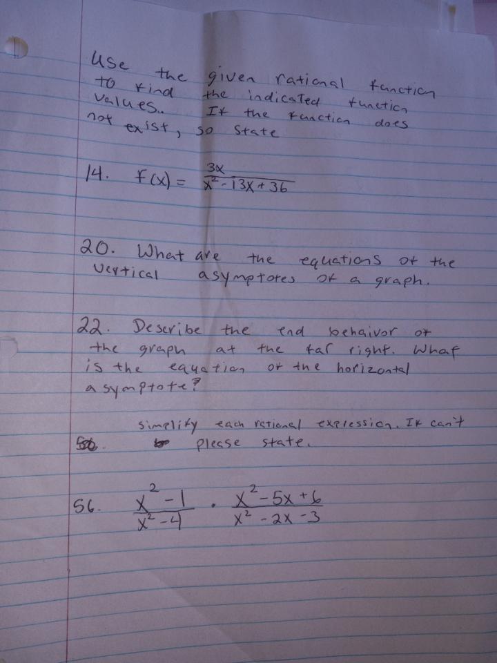 Solved d use to find values not exist the given rational chegg