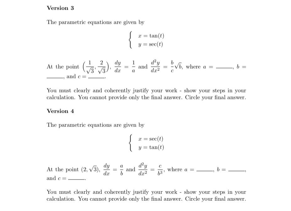 Solved The parametric equations are given by | Chegg.com