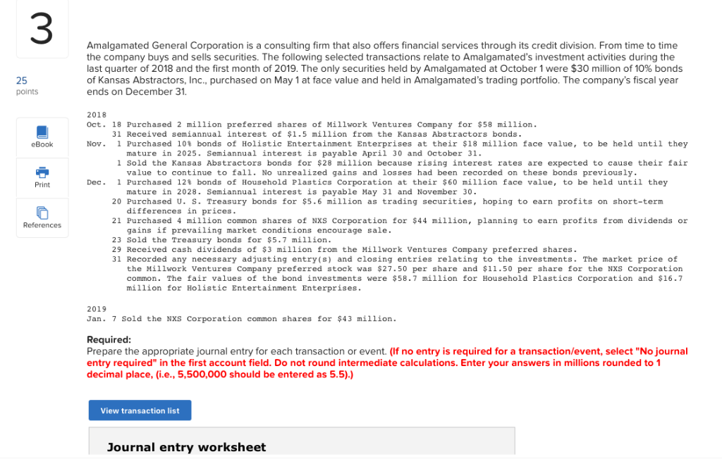 Solved 3 Amalgamated General Corporation is a consulting