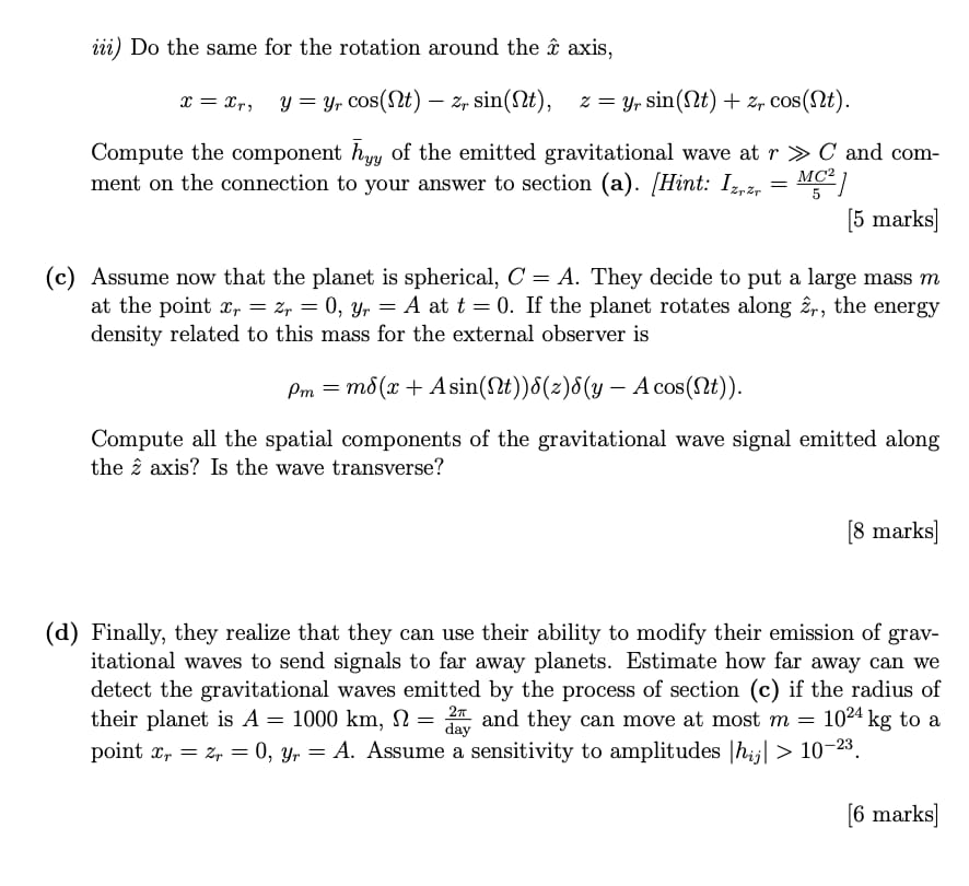 3 An Alien Civilization Lives On A Rotating Plane Chegg Com