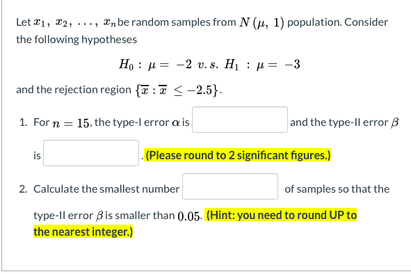 Solved Let 21 22 En Be Random Samples From N W 1 Chegg Com